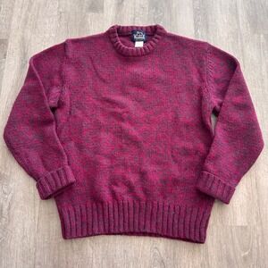 Vintage Woolrich Womens Magenta Pink Wool Blend Knit Crewneck Sweater 9151